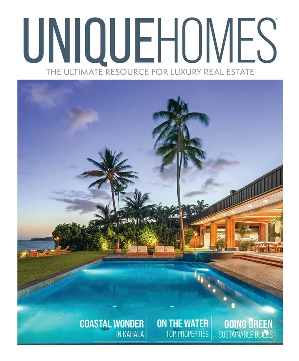 Unique Homes cover featuring the oceanfront residence at 4505 Kahala Avenue.